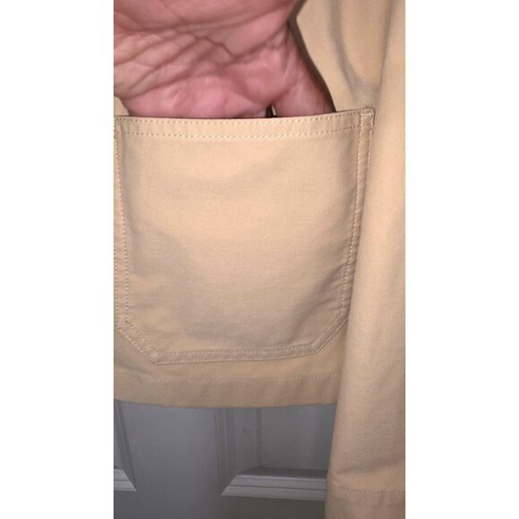 Uniqlo Women's Tan Button-Up Cotton Jacket Front Pockets Size S - Picture 7 of 8